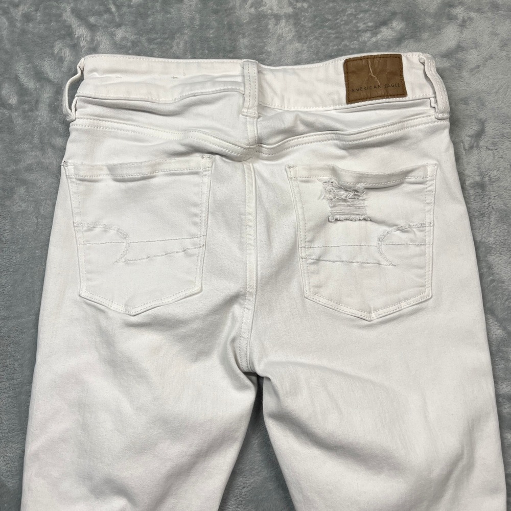 American Eagle Jegging Womens White Distressed Hi-Rise Next Level Stretch 0 - Picture 8 of 16